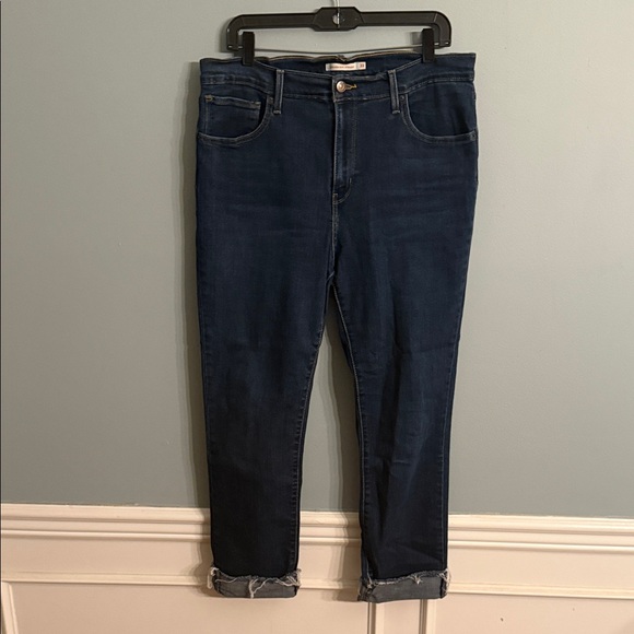 Levi’s 724 High Rise Straight Dark Denim Women’s size 33 jeans - Picture 2 of 13